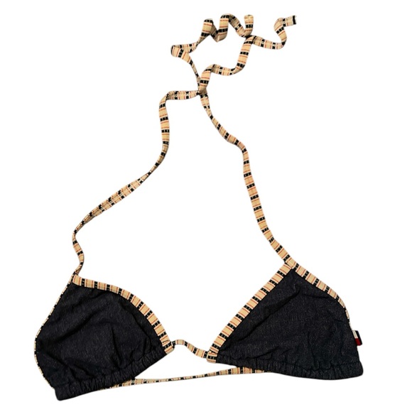 Tommy Hilfiger Other - Tommy Hilfiger junior swimmer denim print bikini top (sz s)